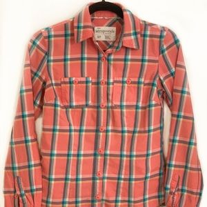 Aeropostale Pink and Blue Plaid Button down Shirt
